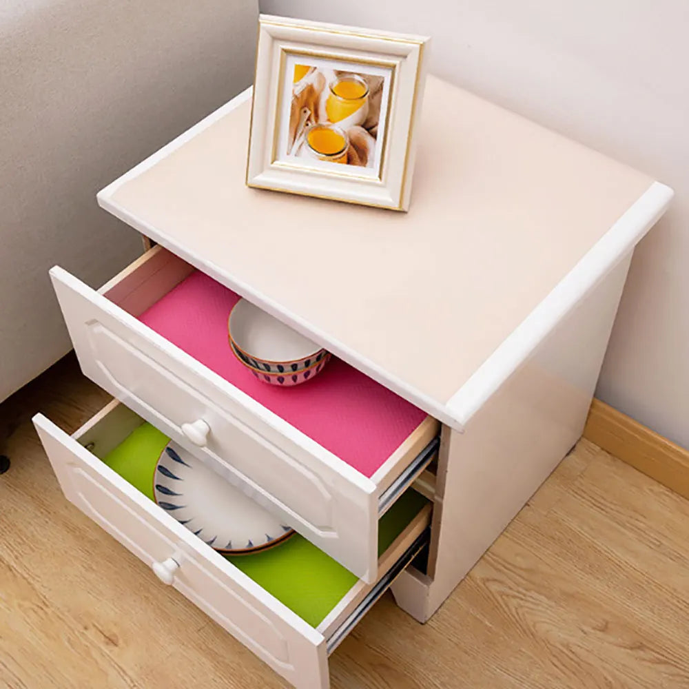 Reusable Shelf Liners Cabinet Mat Drawer Mat Moisture-Proof Waterproof Dust Anti-Slip Fridge Kitchen Table Pad Paper