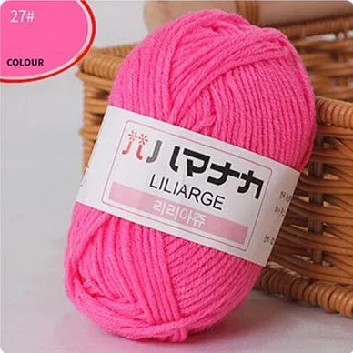 Multi-purpose 25g/ball Milk Cotton Yarn for DIY, Handmade Crafts, Amigurumi, Hats, and Bags