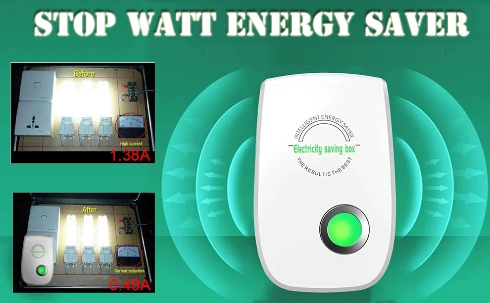 Electricity Saving Box US/EU Adapter Intelligent Power Factor Saving Device Smart Power Saver Cost Reducing Home Office