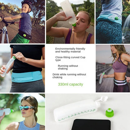 1 Piece Curved Water Bottles Large Capacity Water Bottles Outdoor Sports Water Bottles Running Fitness Belt Soft Kettle