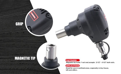 AEROPRO Air Palm Nailer Pneumatic Mini Palm Nailer Palm Hammer Ergonomic Lightweight Impact Nails For Wood Working Nail Gun