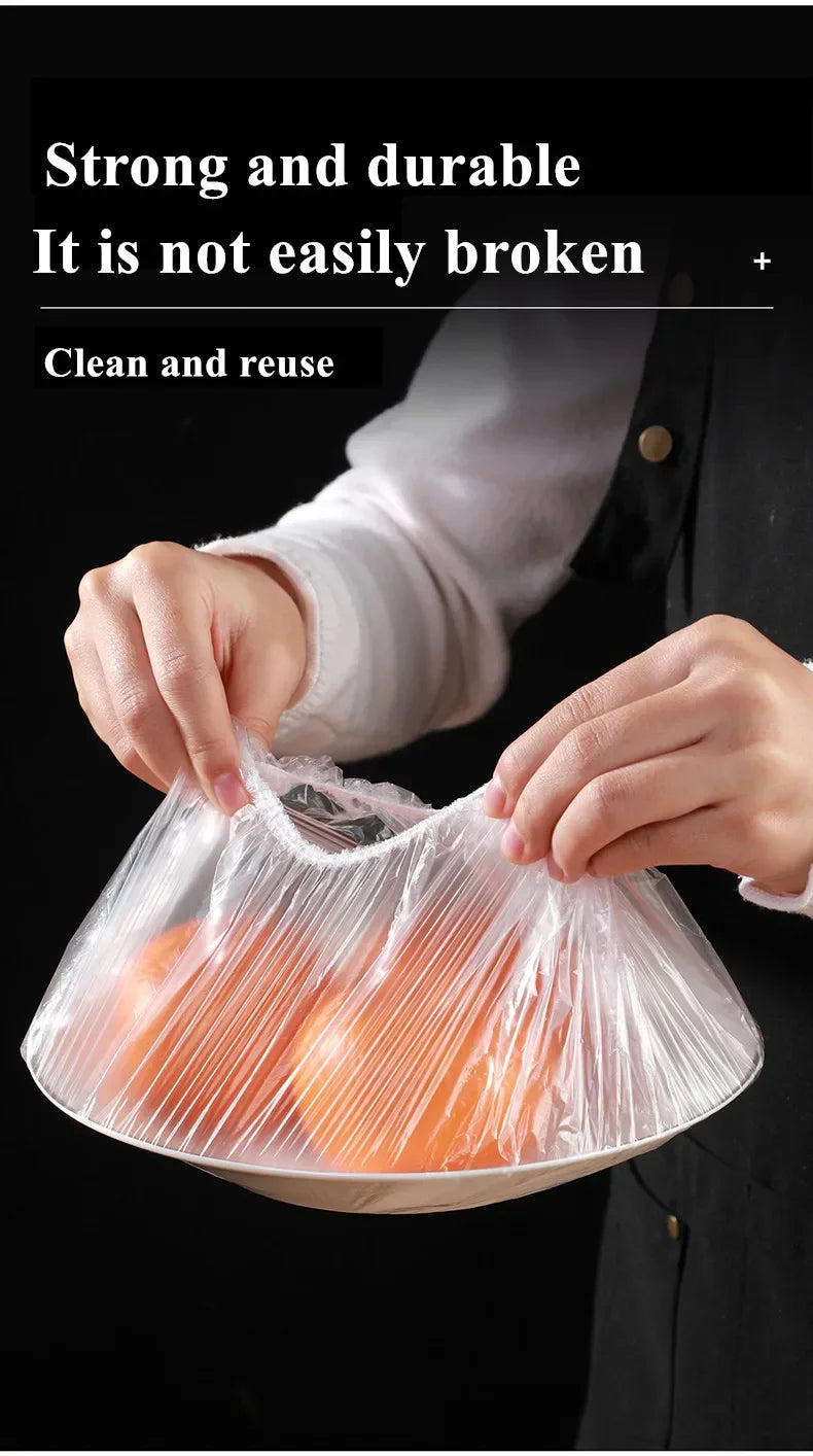 100pcs Reusable Food Wrap Storage Covers Bags For Bowl Elastic Plate Silicone Lid Cover Kitchen Fruit Plastic Fresh-Keeping Seal
