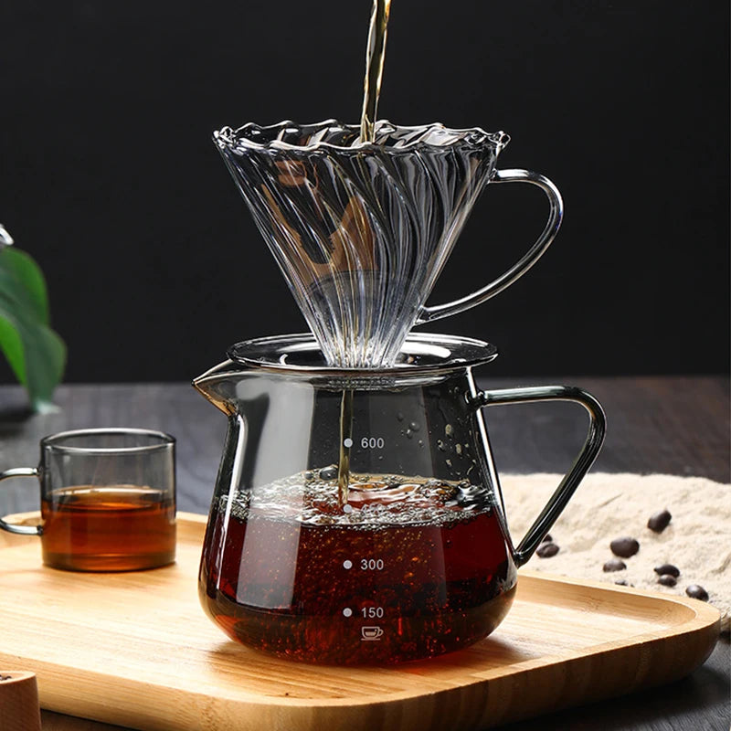 YOMDID 400/600ML Coffee Pot Glass Coffee Teapot Coffee Carafe Reusable Milk Juice Coffee Kettle Coffee Server Without Filter Cup