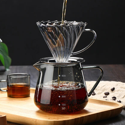 YOMDID 400/600ML Coffee Pot Glass Coffee Teapot Coffee Carafe Reusable Milk Juice Coffee Kettle Coffee Server Without Filter Cup