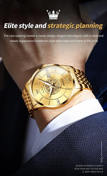 OLEVS brand watch Xianglong relief fully automatic mechanical watch men's watch men's watch 6693