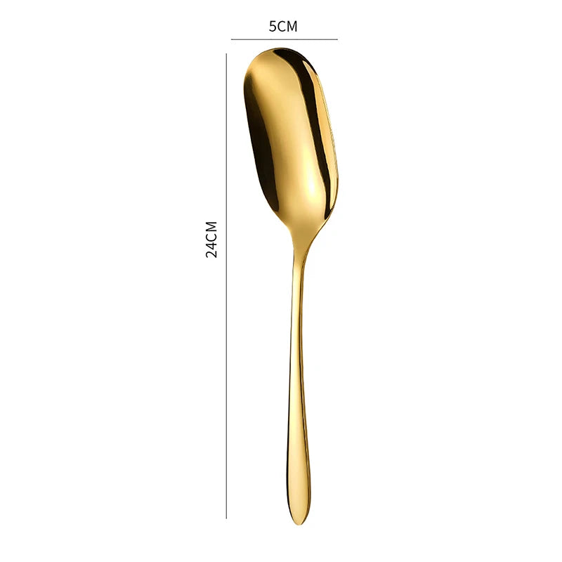 1Pc Stainless Steel Thickening Spoon Creative Long Handle Hotel Hot Pot Spoon Soup Ladle Home Kitchen Essential Tools