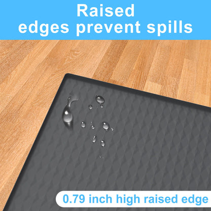 60x60cm Fridge Silicone Mat Mini Fridge Drip Pan with 0.8 Inch Raised Edges Under Refrigerator Floor Protector Furniture Pad
