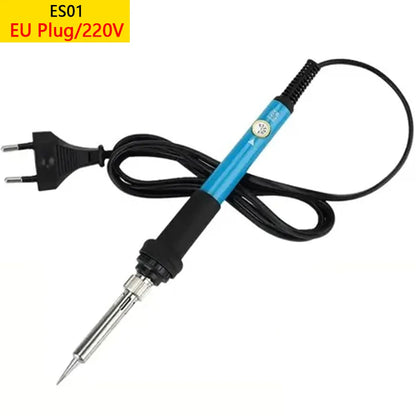 New Electric Soldering Iron 60W Adjustable Temperature Replaceable Soldering Iron Head Soldering Iron Pen Welding Kit