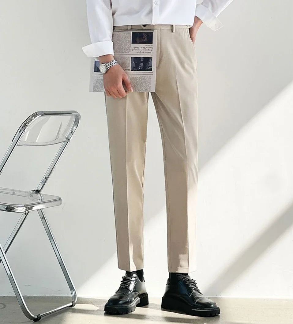 Office Social Tailoring Work Black Male Suit Trousers Business Men's Summer Pants Elegant 2024 Thin Casual Fabric Slacks Wear Up