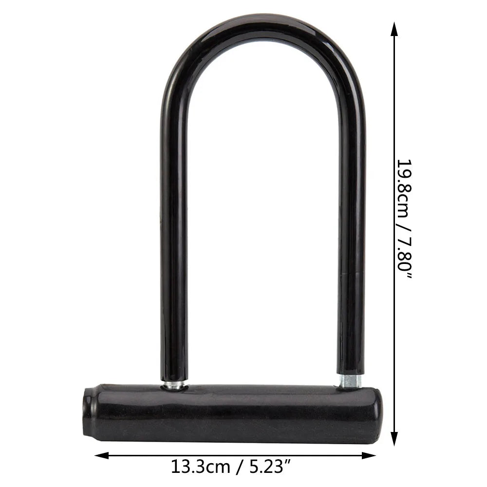 1/2 Set Bicycle U Lock Portables Mini Bike Wheel Lock With Key Anti-theft Safety Motorcycle Scooter Cycling Bicycle Accessories