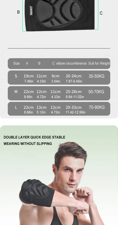 AOLIKES 1Pair Knee Elbow Pads, Thick Sponge Collisioned Kneepads for Work, Basketball Wrestling Football Volleyball Cycling