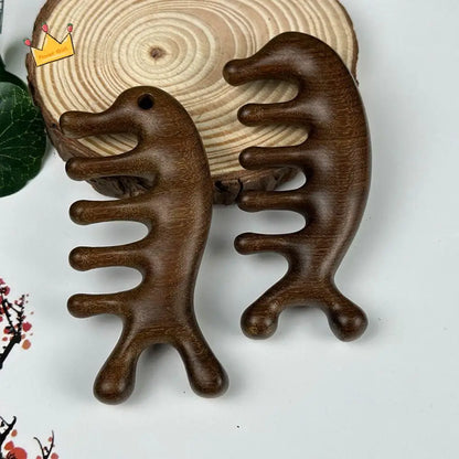 Scalp Relax Meridian Massage Comb Anti-static Blood Circulation Sandalwood Hair Comb Smooth Hair Comfortable Head Massage Comb