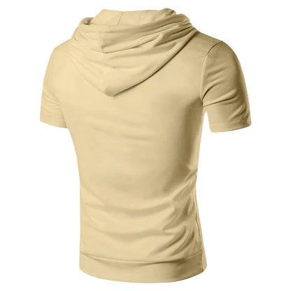 2024 Amazon New Men's Athleisure European and American Hooded Loose Short Sleeves