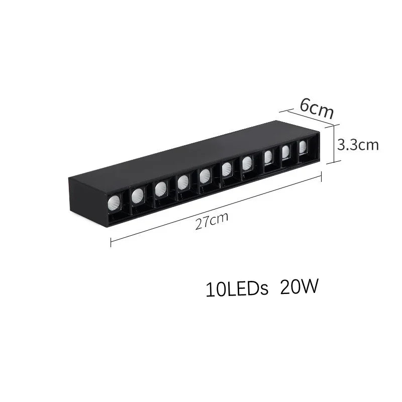 LED Spot Light 10W 20W 30W 40W line light bar creative linear long strip living room corridor light Surface Mount