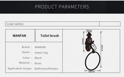 Robe Hooks European Style Brass Black Hangers For Clothes Towel Rack Clothes Hook Home Decoration Bathroom Hardware Set WF-88801