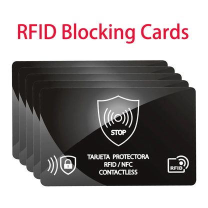 5Pcs RFID Blocking Card One Card Protects Entire Wallet Portable Credit Card Protector Ultra Thin for Passport Case Purse