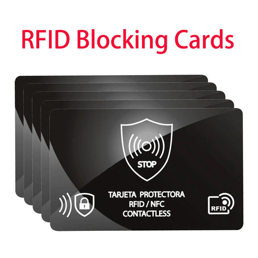 5Pcs RFID Blocking Card One Card Protects Entire Wallet Portable Credit Card Protector Ultra Thin for Passport Case Purse