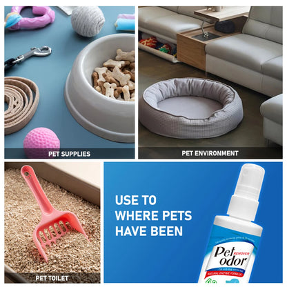 100ml Enzyme Pet Deodorizing Spray Cat Dog Urine Odor Remover Indoor Sofa Carpet Floor Litter Box Safe Gentle Formula