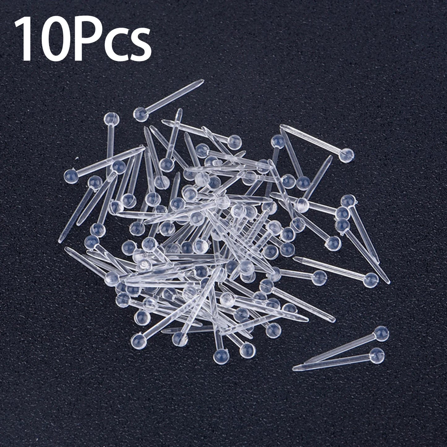 10 Pieces/set Women Vintage Transparent Ear Needle Mini Invisible Earring Small Ear Ring Earring Jewelry
