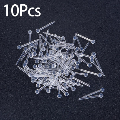 10 Pieces/set Women Vintage Transparent Ear Needle Mini Invisible Earring Small Ear Ring Earring Jewelry