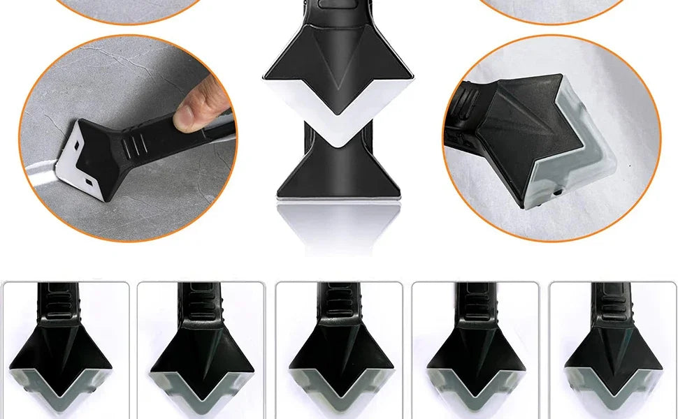 Silicone Caulking Tool 5 in 1 Multi-function Scraper Tool Grout and Caulk Removal Tool for Bathroom Kitchen Floor Window Sink