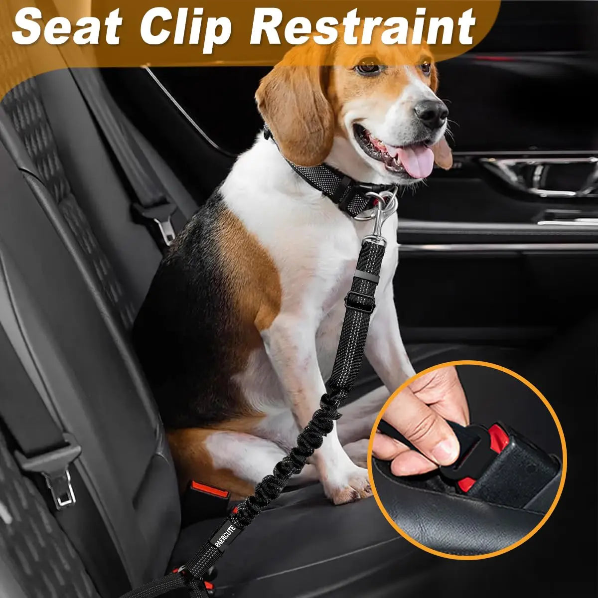 2 in 1 Solid Dog Harness Leash Pet Car Seat Belt Heavy Duty Elastic Safety Belt Adjustable for Kitten Dogs Collar Pet Accessorie