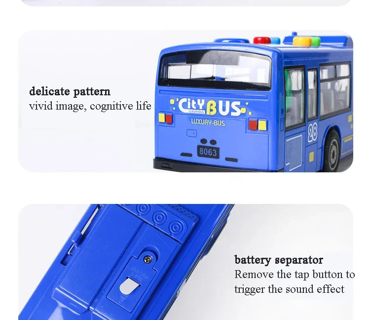High Quality Simulation Bus Large Size Drop-resistant Light Music Inertia Bus Model Pull Back Car Educational Toys Gifts