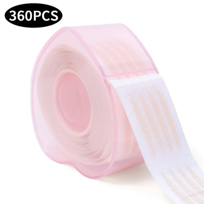 360Pcs Natural Eyelid Tape Sticker Invisible Double Fold Eyelid Lace Paste Clear Beige Stripe Self-adhesive Eye Tape Makeup Tool