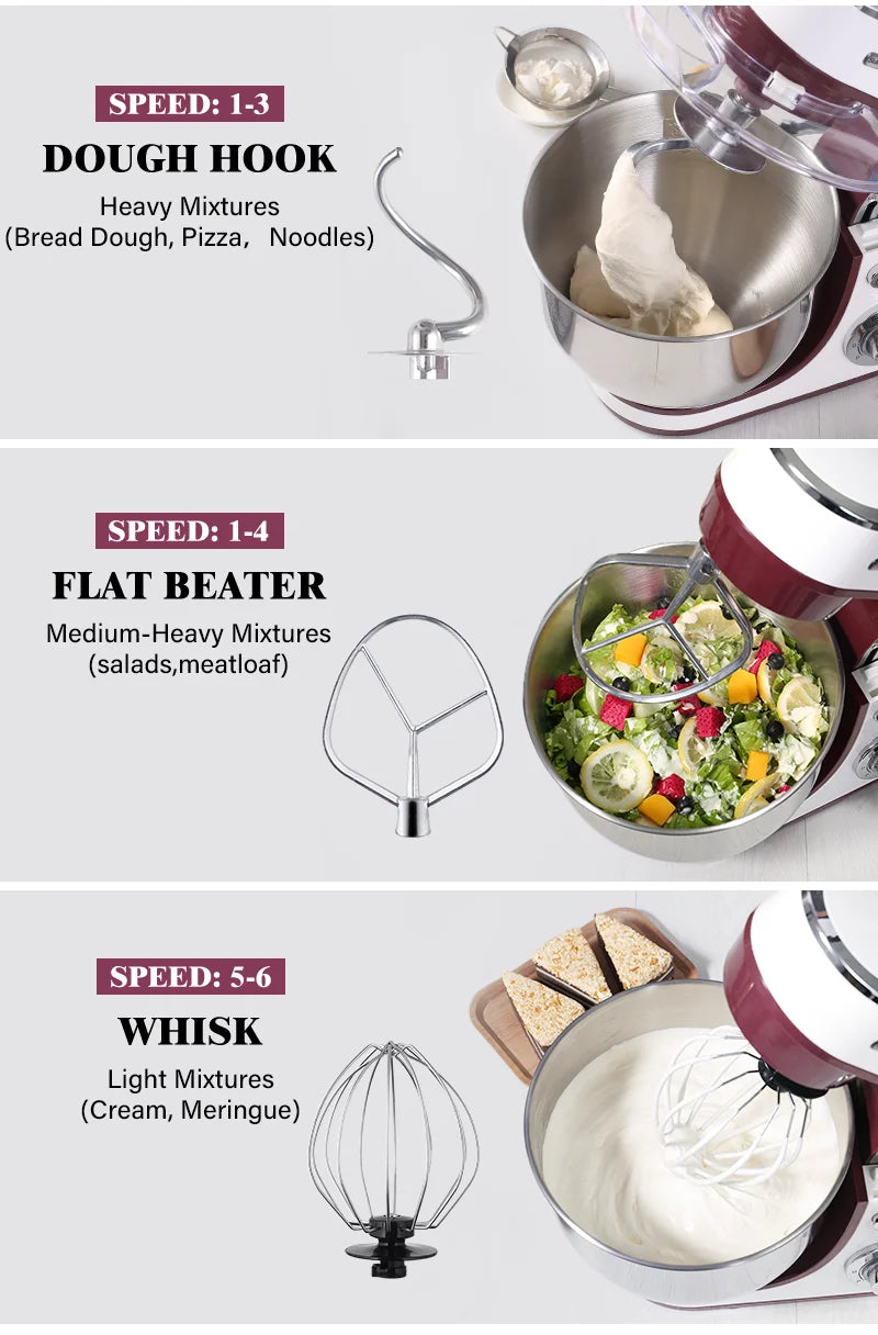 SUNATUR Electric Kitchen Blender Machine: Stand Mixer with Planetary Beater, Supports Dough Mixing,Processor for Home Appliances