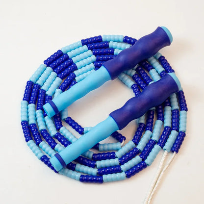 Wholesale adult and children's skipping ropes with colorful soft beads and bamboo nodes. Children's skipping ropes