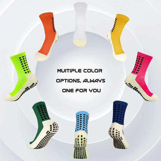 4 Pairs of Sports Socks Football Socks Men's Mid-calf Socks Breathable Silicone Anti-slip Dot Socks Basketball Yoga Socks