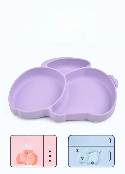 Baby Silicone Tableware Set   Plate with sucker Waterproof Bib Newborn Feeding Burp Toddler Dinner Plate