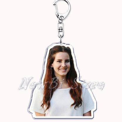 Hot Singer Lana Del Rey Keychain for Accessories Bag Pendant Born To Die Ultraviolence Key Chain Ring Keyring Jewelry Fans Gifts