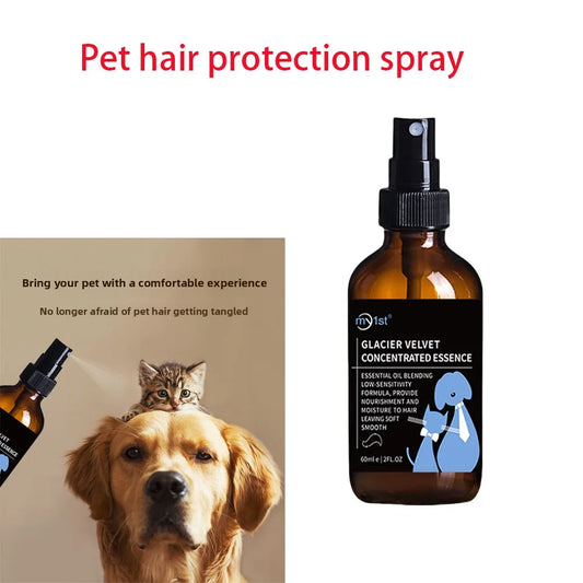 Pet hair care spray remove static electricity, brighten hair, remove body odor, open knot, leave-in day care essential oil spray