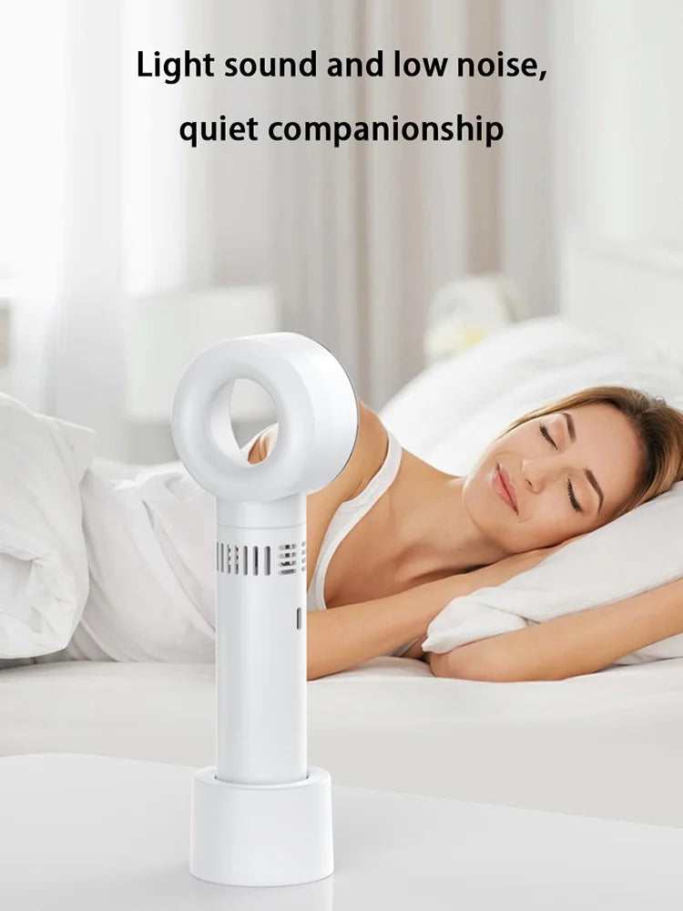 2025 New Portable Hand Fan  100 Wind Speeds Mini Bladeless Handheld Fan USB Rechargeable Personal Fans Electric Eyelash Fan
