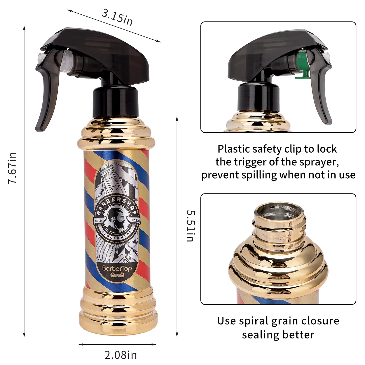 Retro Hairdressing Spray Bottle Refillable Bottles Continuous Mist Watering Can Portable Salon Barber Water Sprayer