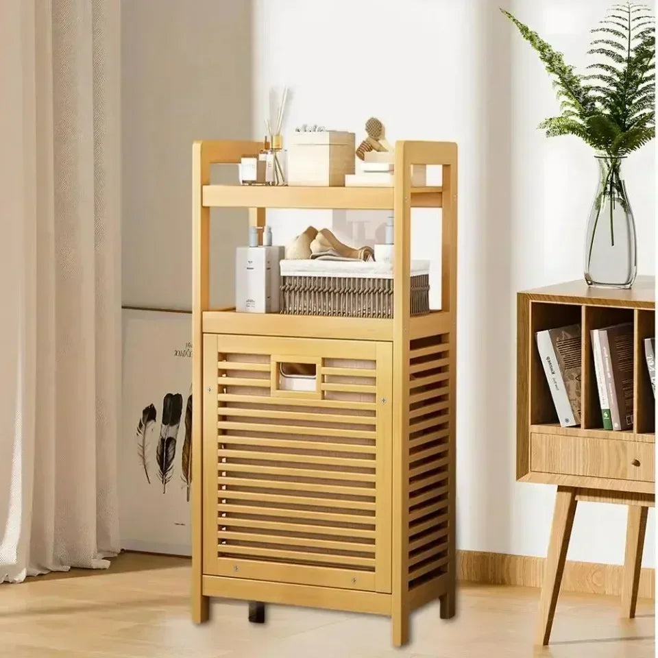 Dirty Clothes Basket Wood Vine Weaving Laundry Hamper Multi-function Bathroom Rack Large Capacity Laundry Baskets Storage Rack