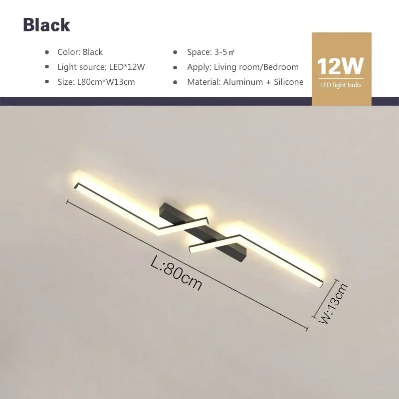 Modern LED Ceiling Light 60/80/100/120CM Living Dining Room Bedroom Lamps Lanterns Scandinavian Simple Lines Ceiling Lighting
