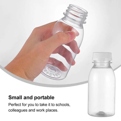 6pcs Small Plastic Bottle 100ml Milk Bottles Small Juice Bottles Leakproof Milk Bottles Portable Beverage Bottles Plastic Water