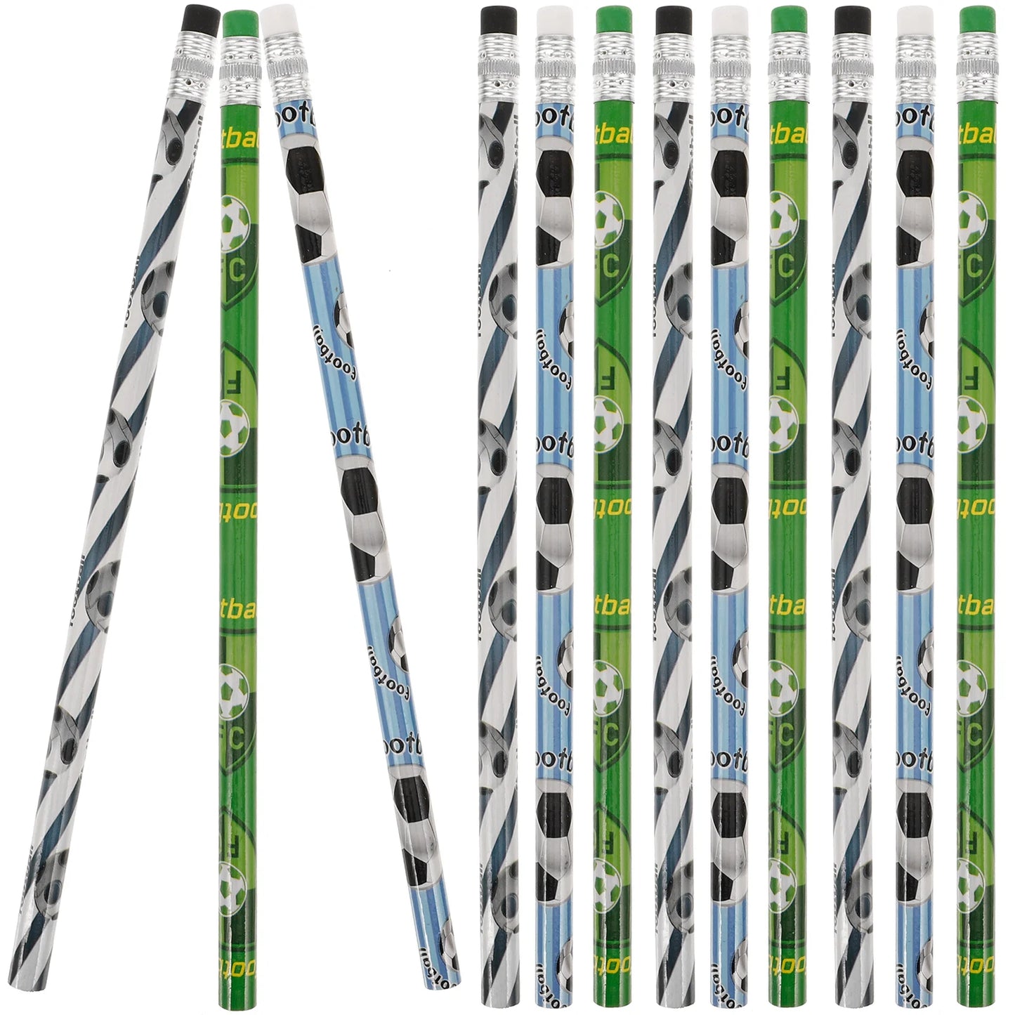 12 Pcs Football Pencils Sports Wooden Lead Pencils Smooth Writing Drafting Pencils Office Supplies Gift Stationery