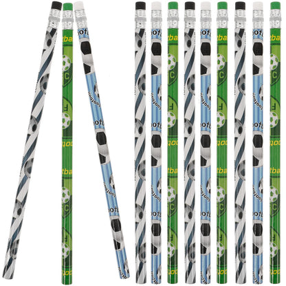 12 Pcs Football Pencils Sports Wooden Lead Pencils Smooth Writing Drafting Pencils Office Supplies Gift Stationery