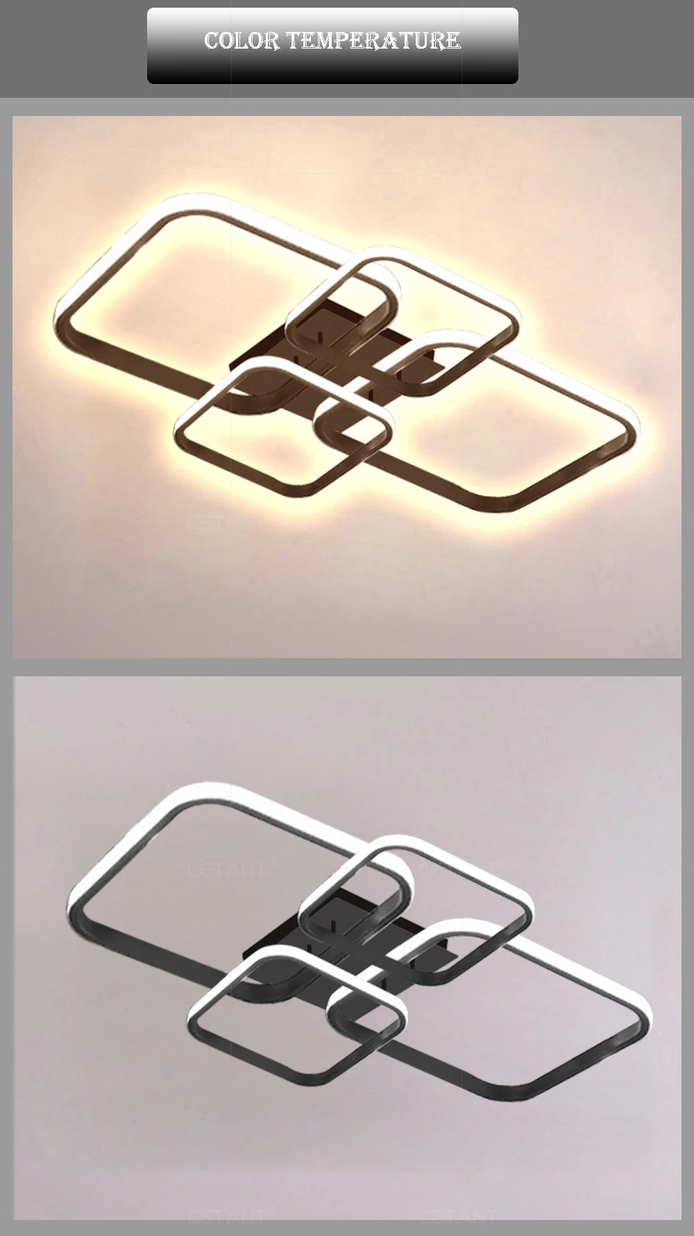 Modern LED Ceiling Light 4 Rings Black White Home Decor Lamp For Bedroom Living Room Restaurant Hotel Indoor Led Lighting Lustre