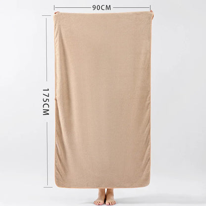 Boluoge large bath towel, thickened absorbent quick drying beach towel, coral fleece bath towel,  household adult towel
