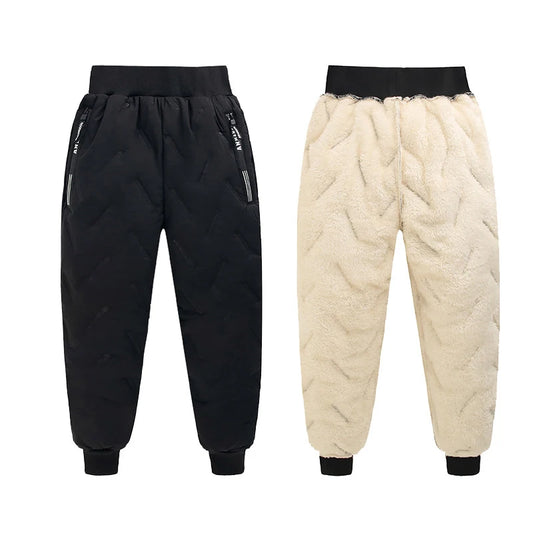 Winter Children Cotton Thick Pants Boys Padded Thickened Pants Teen Kids Cotton Lamb Wool Cotton Trousers