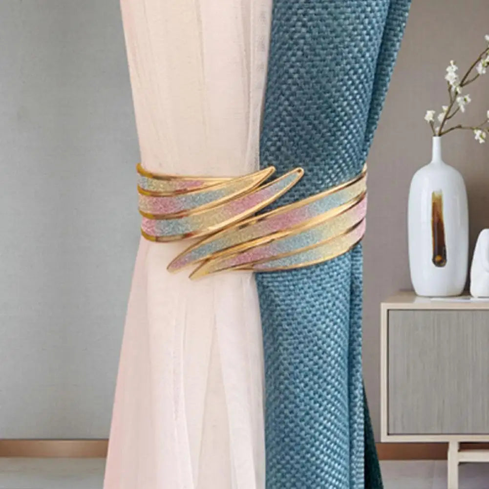 Luxury Shinny Curtain Tieback Alloy Glossy Curtain Holder Holdback Hanging Belts Ropes Curtain Holdback Drapery Curtain Buckle