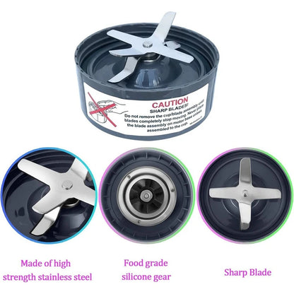 Blender Blade Spare Parts Kit Including Extractor Blade Gasket Shock Pad And Gear For Nutribullet 600W 900W Blender