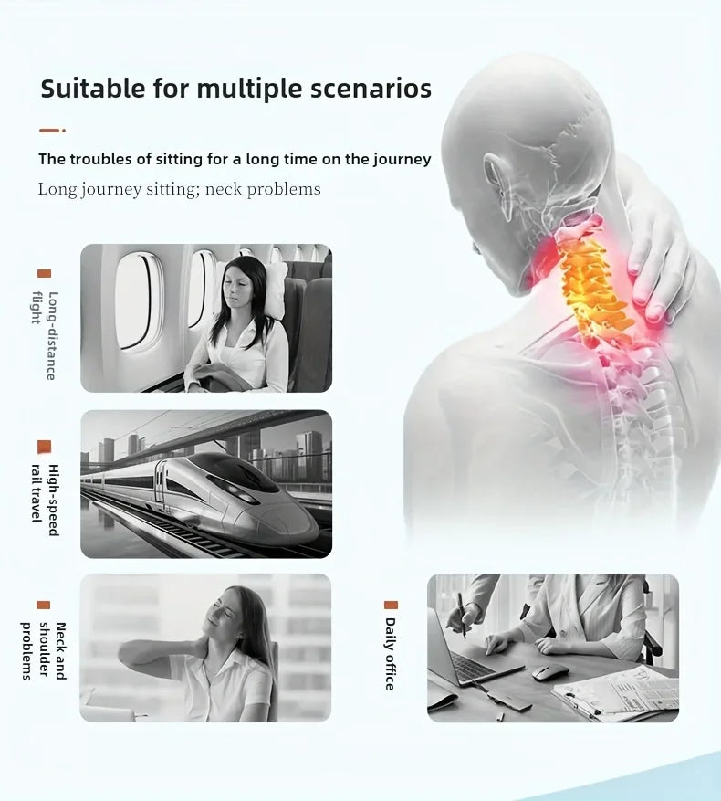 1PC Portable Inflatable Travel Neck Pillow, Waist Pillow, Foldable Travel Essentials, Providing Lumbar and Neck Support