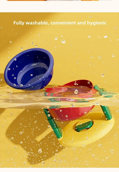 Pet Feeder Slow Feed Bowls Double Bowls Foldable with 3 Adjustable Height Suitable for Pets of Different Heights Water Feeding