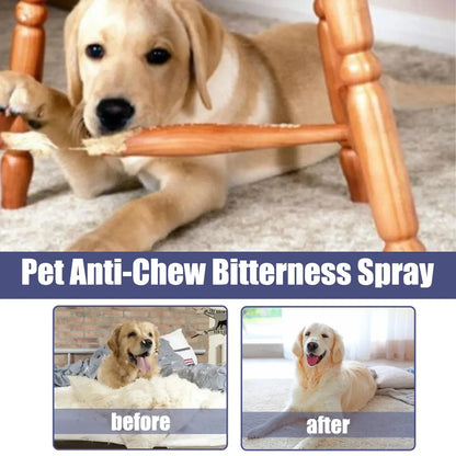 Bitter Taste Pet Anti-Chew Spray 50ML Strong Deterrent Spray to Prevent Chewing Furniture Legs Scratching Sofas Effective Dog