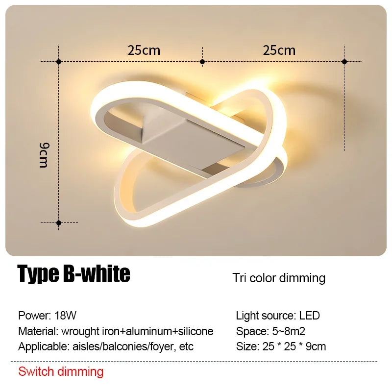 LED Strip Aisle Ceiling Lights Modern Minimalist Living Room Lamps For Balcony Entrance Staircase Home lighting Led 3 color